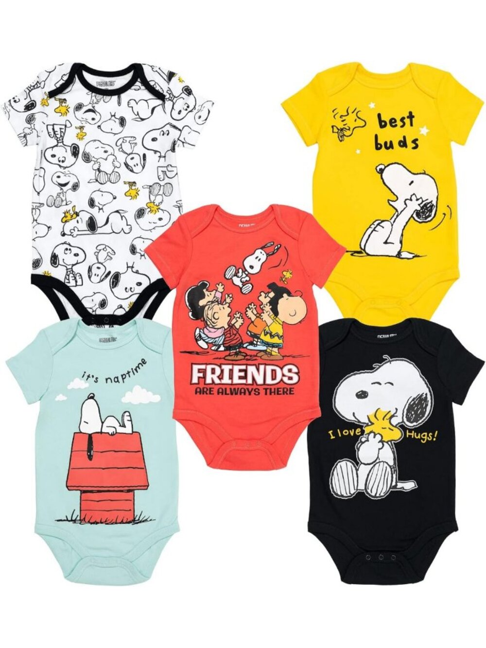 Adorable 5-Pack Baby Bodysuits for Newborns & Infants - Soft Cotton, Cute